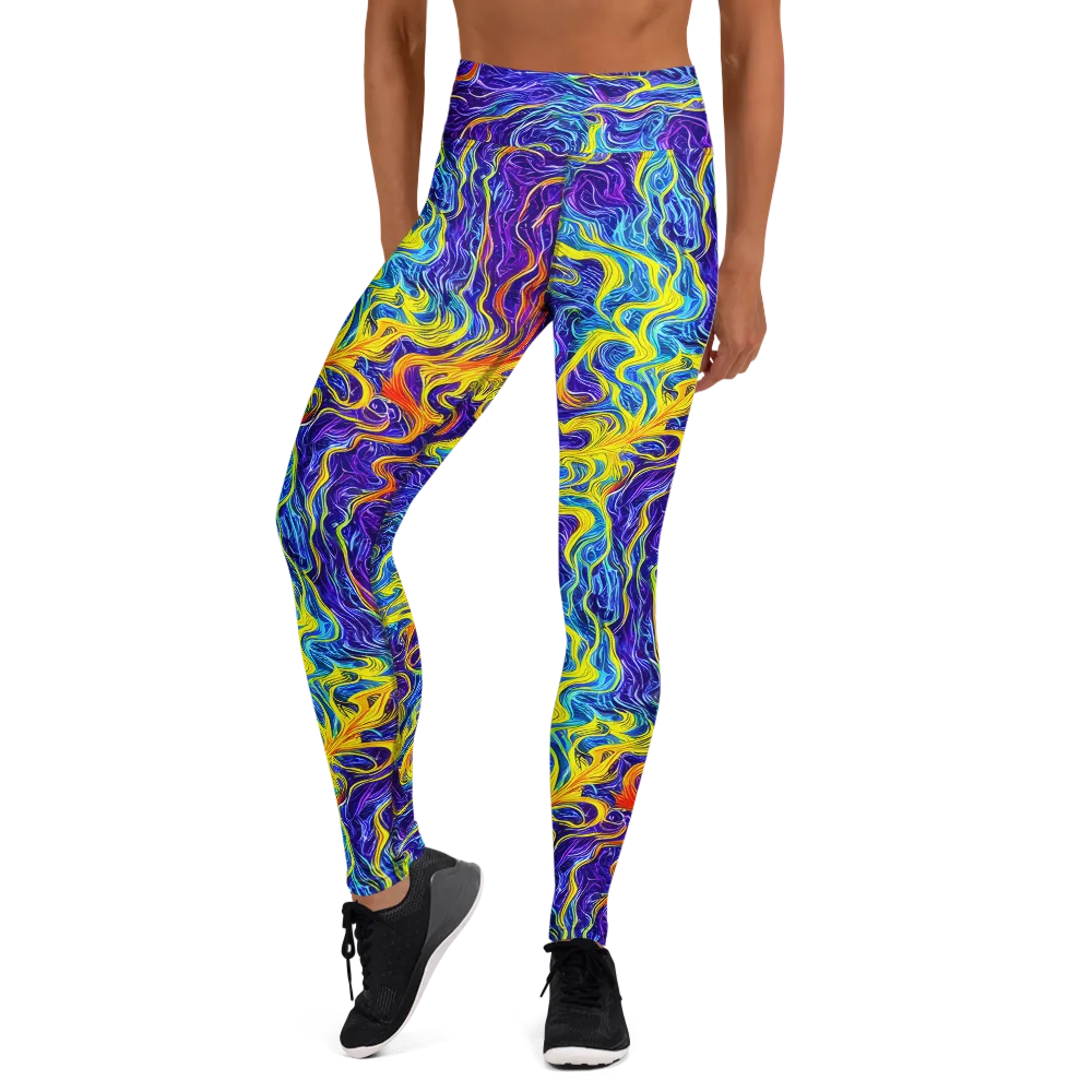 Saffron Storm on Yoga Leggings — Front