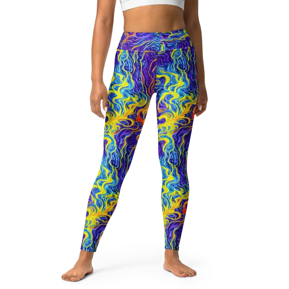 Saffron Storm on Yoga Leggings — Front