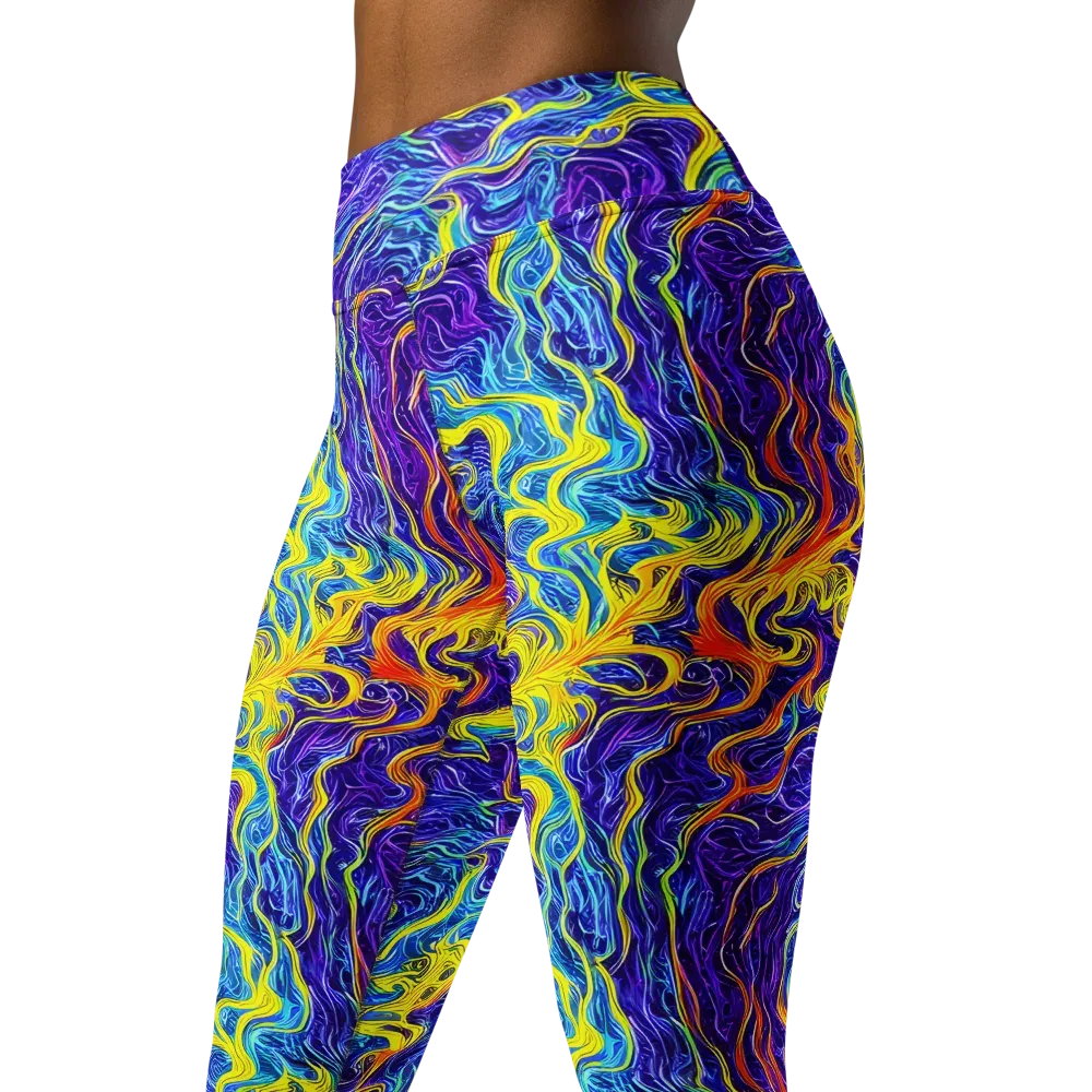 Saffron Storm on Yoga Leggings — Left Front