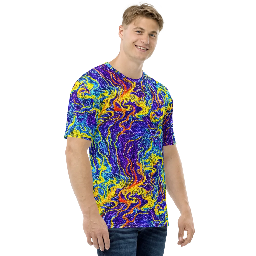 Saffron Storm on Men's Crew Neck T-Shirt — Right