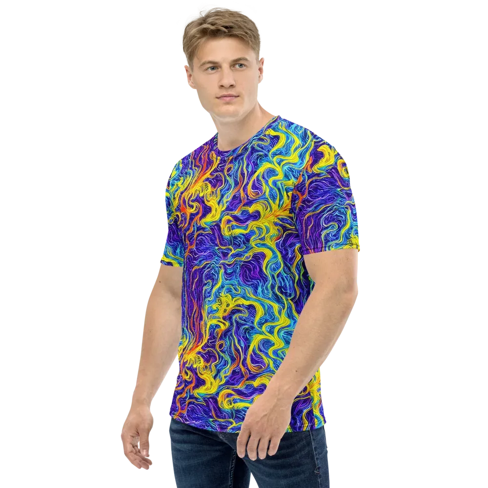 Saffron Storm on Men's Crew Neck T-Shirt — Left