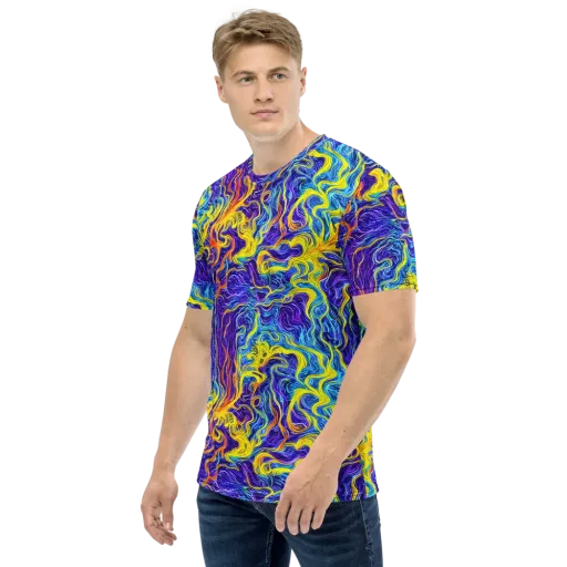 Saffron Storm on a Men's Crew Neck T-Shirt