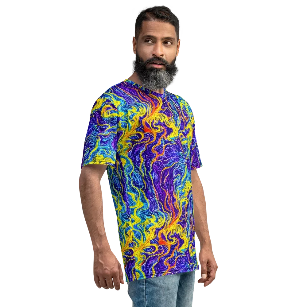 Saffron Storm on Men's Crew Neck T-Shirt — Right