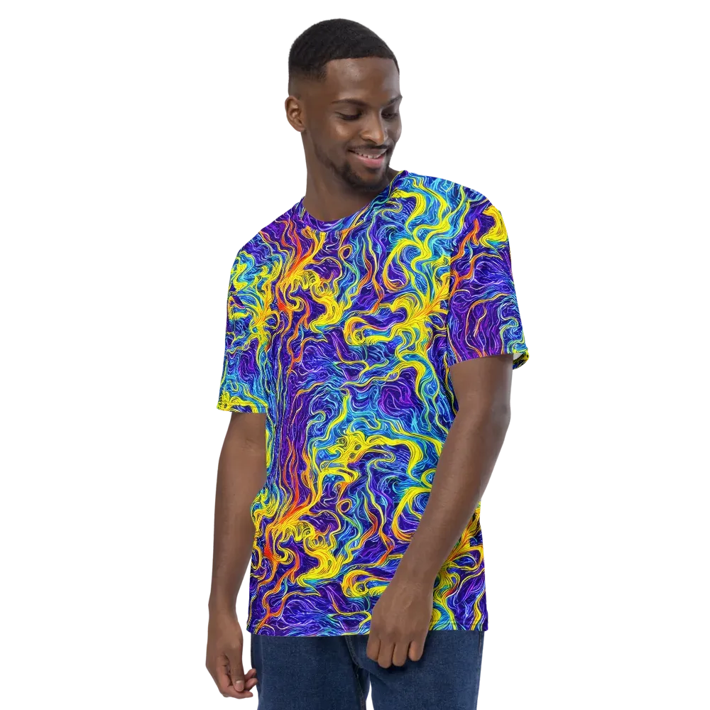 Saffron Storm on Men's Crew Neck T-Shirt — Left