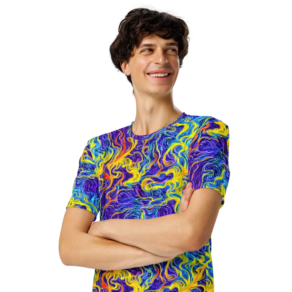 Saffron Storm on Men's Crew Neck T-Shirt — Left Front