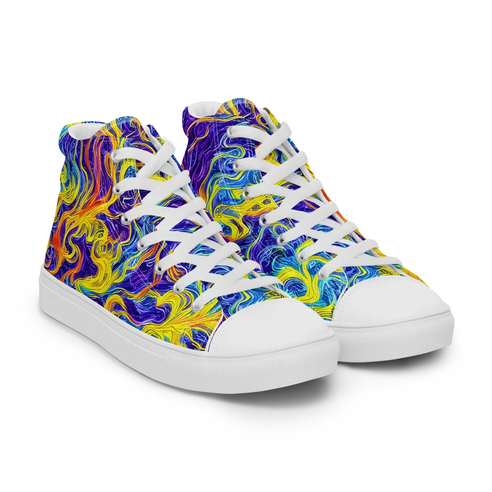 Saffron Storm on Men's High Top Canvas Shoes — Right Front