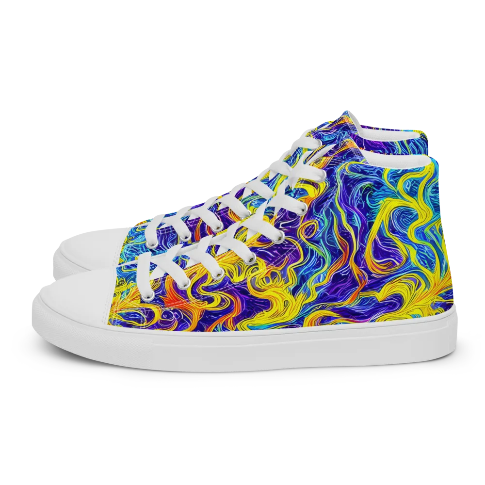 Saffron Storm on Men's High Top Canvas Shoes — Left