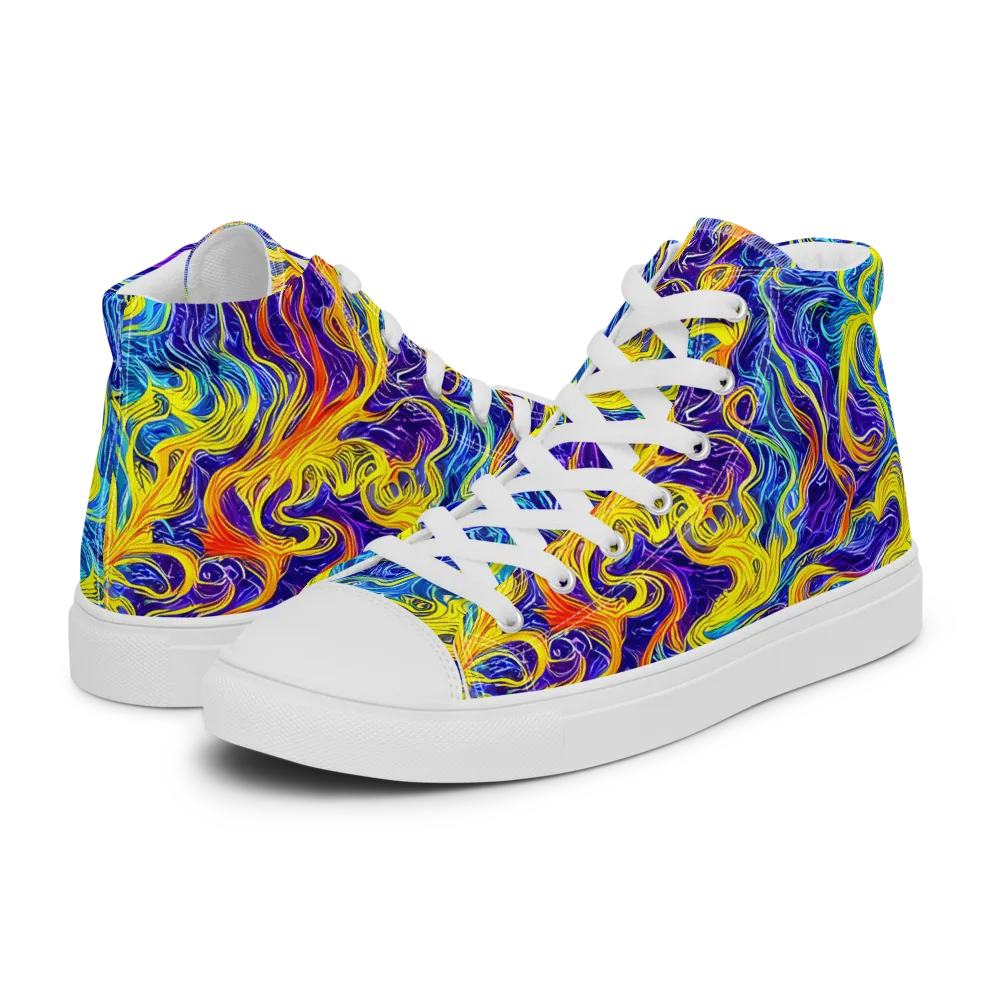 Saffron Storm on Men's High Top Canvas Shoes — Left