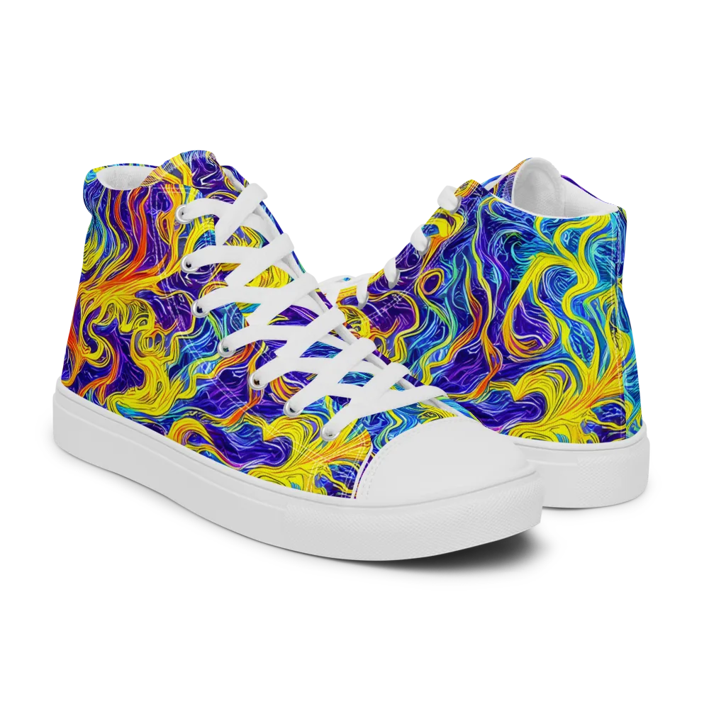 Saffron Storm on Men's High Top Canvas Shoes — Right