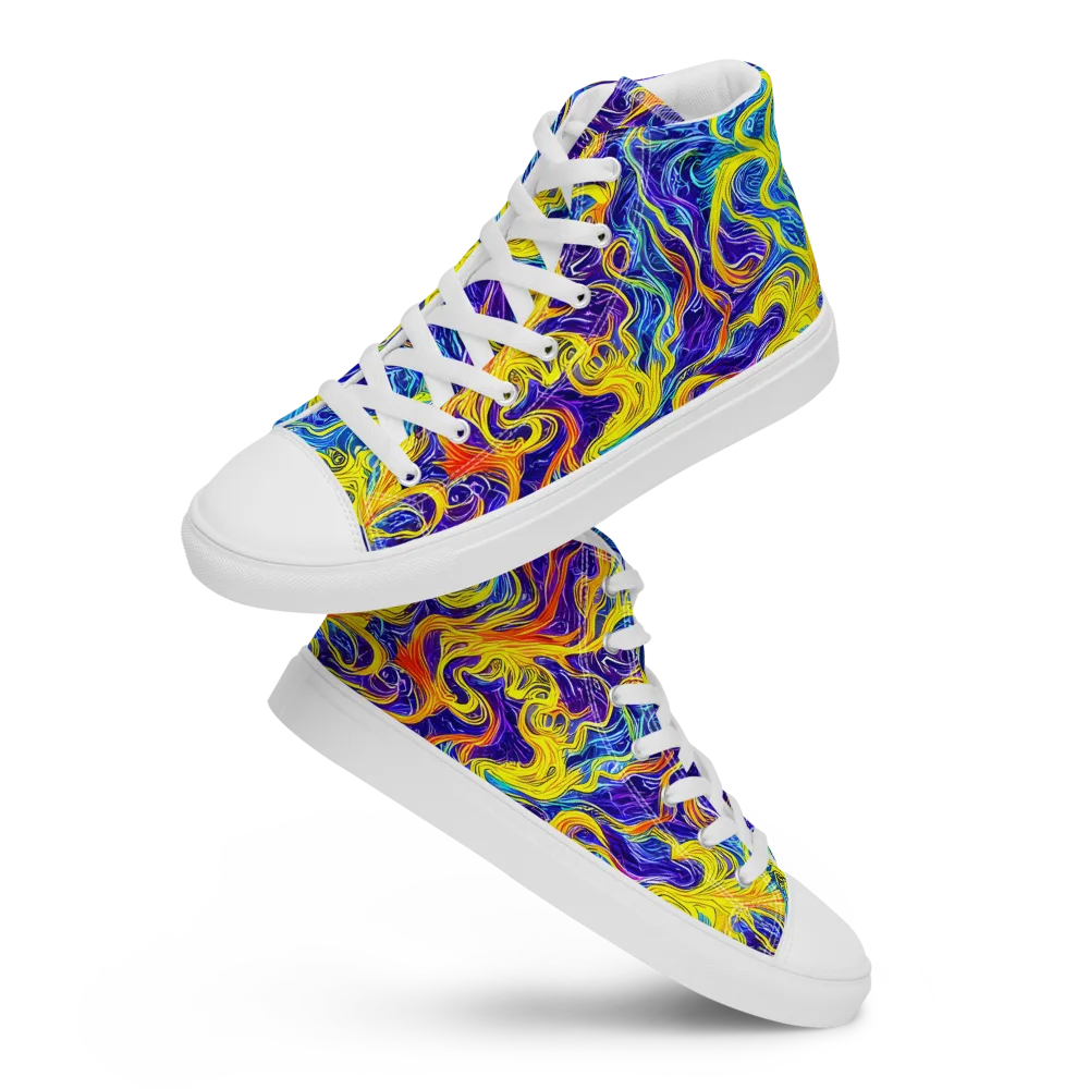 Saffron Storm on Men's High Top Canvas Shoes — Front