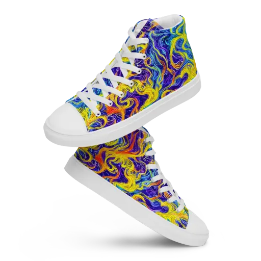 Saffron Storm on a Men's High Top Canvas Shoes