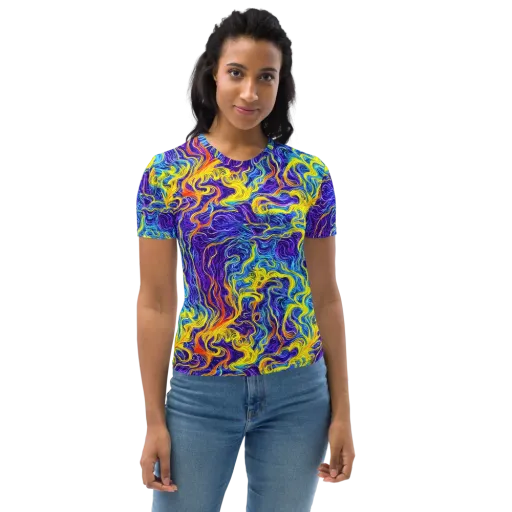 Saffron Storm on a Women's Crew Neck T-Shirt