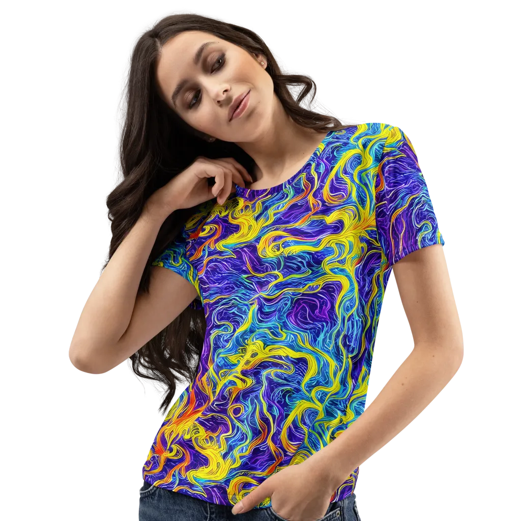 Saffron Storm on Women's Crew Neck T-Shirt — Left Front