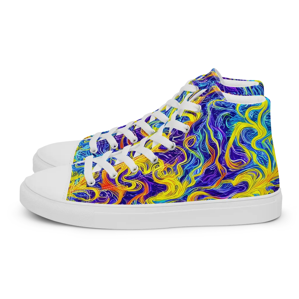 Saffron Storm on Women's High Top Canvas Shoes — Left