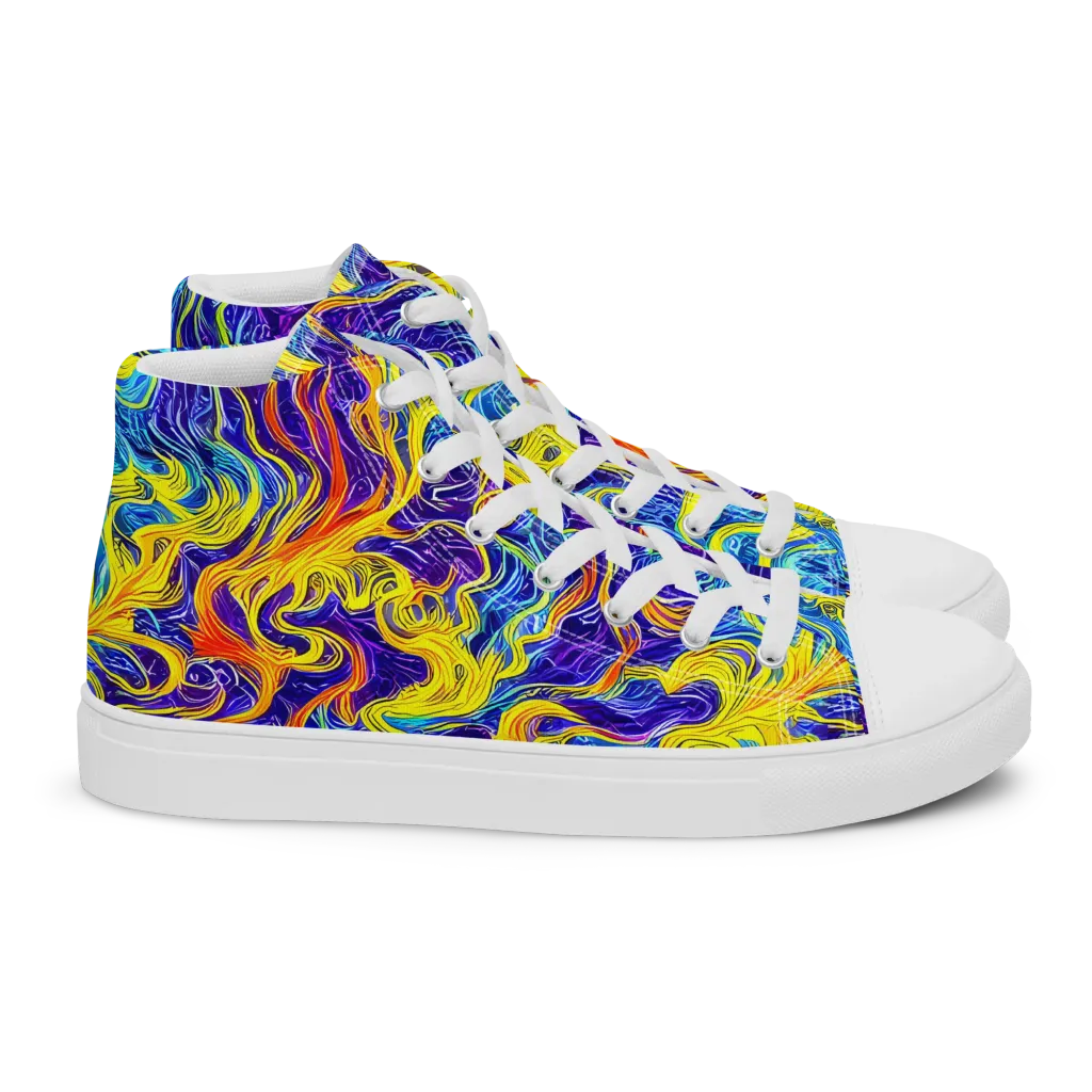 Saffron Storm on Women's High Top Canvas Shoes — Right