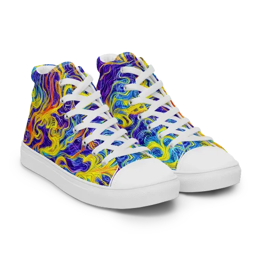 Saffron Storm on a Women's High Top Canvas Shoes