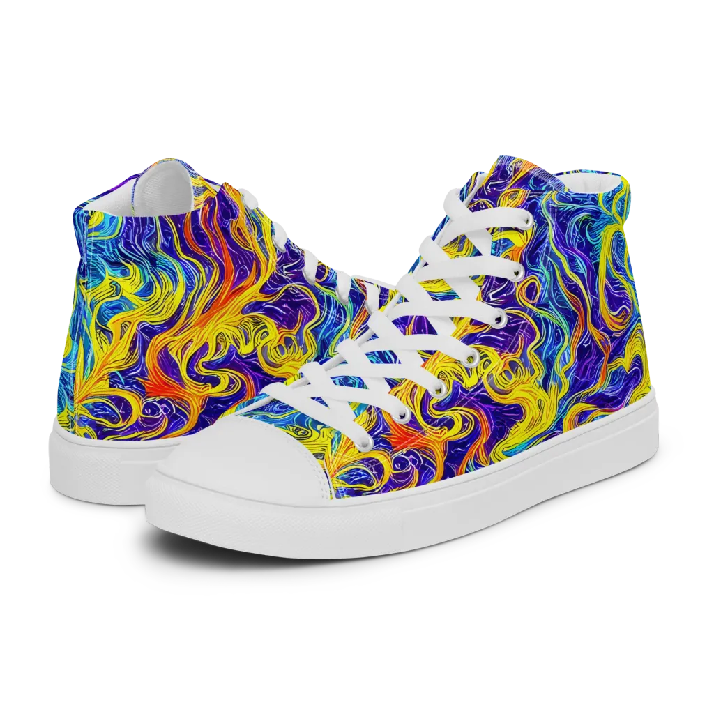 Saffron Storm on Women's High Top Canvas Shoes — Left