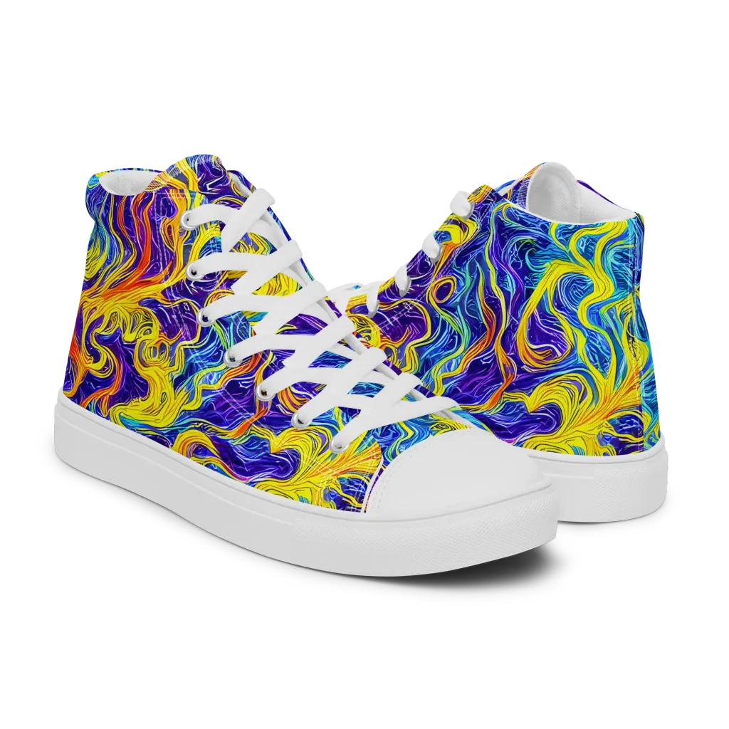 Saffron Storm on Women's High Top Canvas Shoes — Right