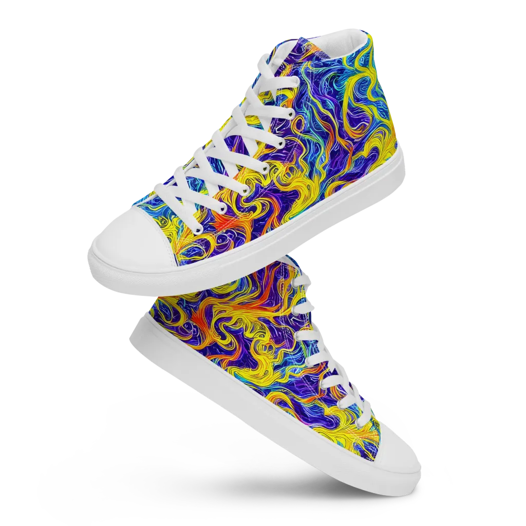 Saffron Storm on Women's High Top Canvas Shoes — Front