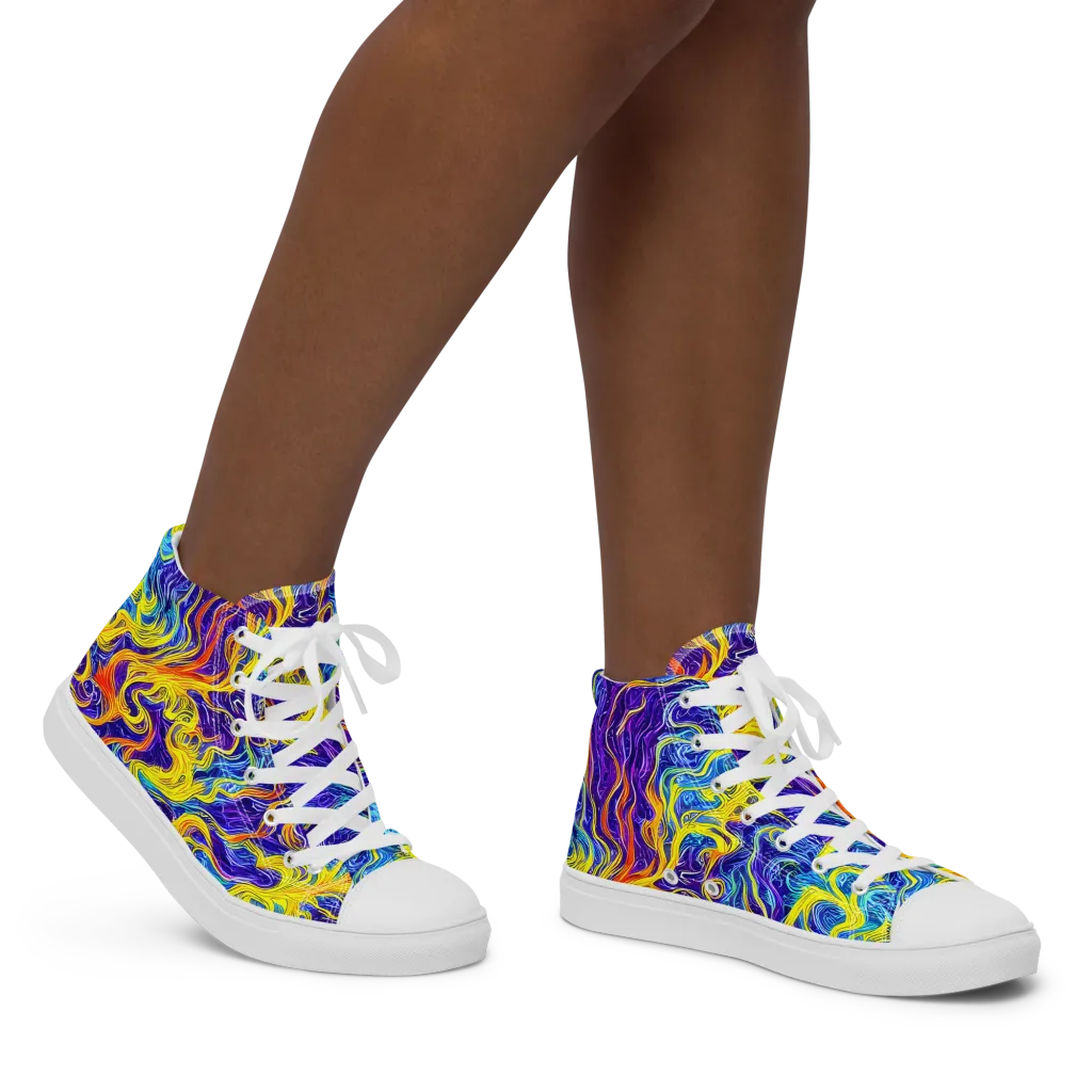 Saffron Storm on Women's High Top Canvas Shoes — Right