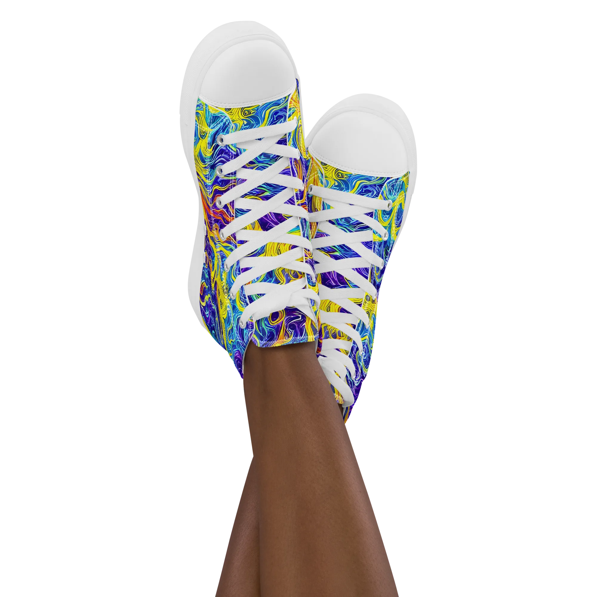 Saffron Storm on Women's High Top Canvas Shoes — Front