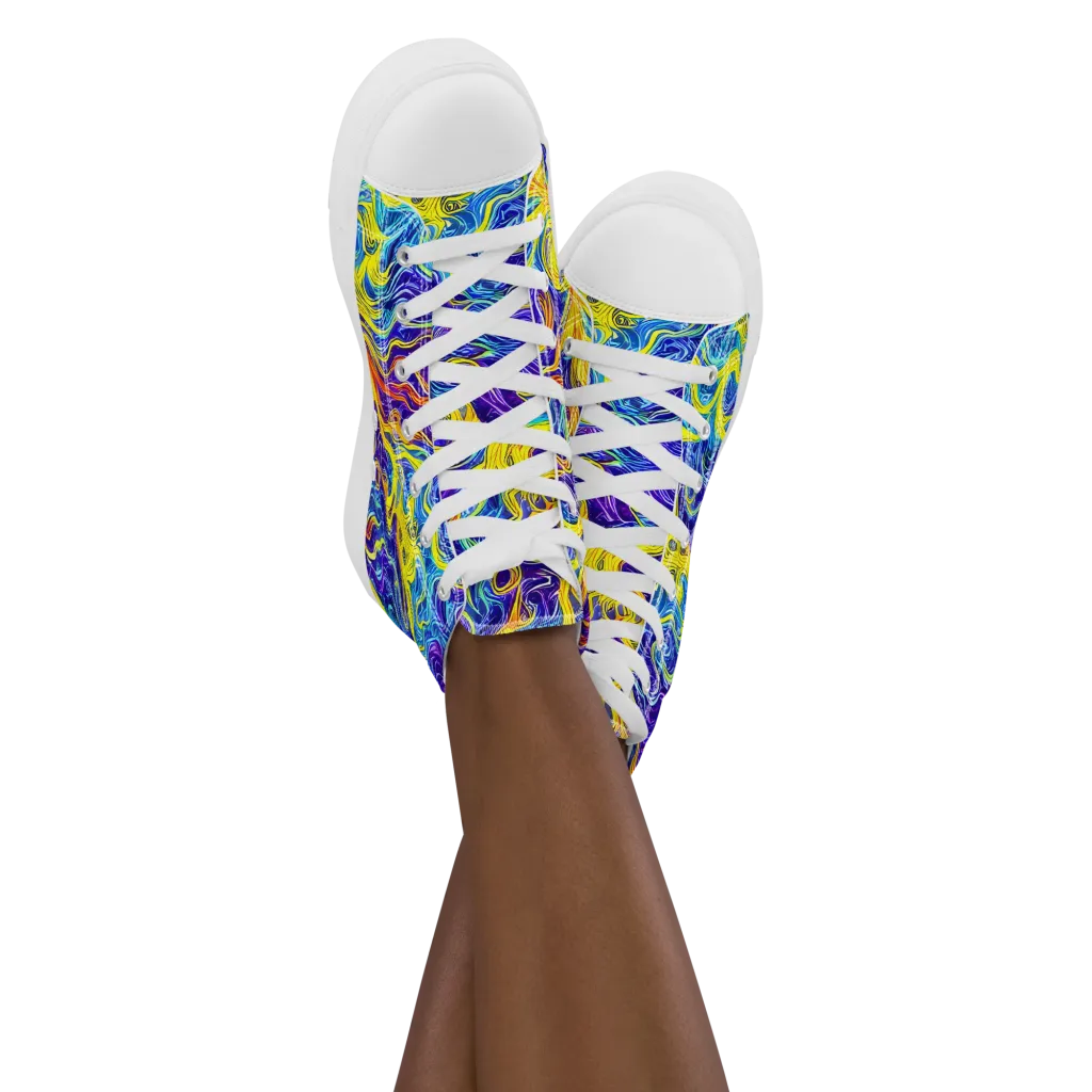 Saffron Storm on Women's High Top Canvas Shoes — Front