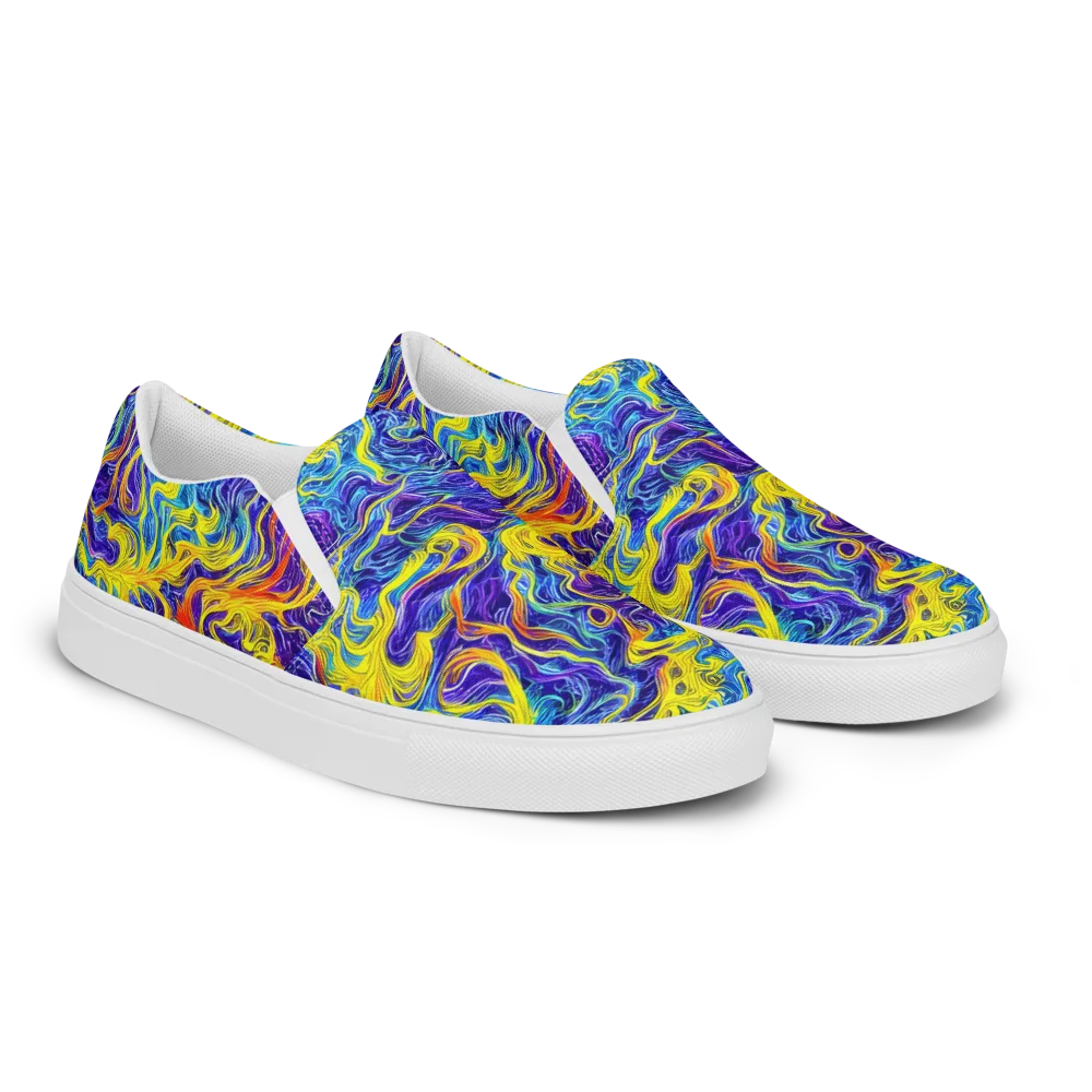 Saffron Storm on Men's Slip-On Canvas Shoes — Right Front