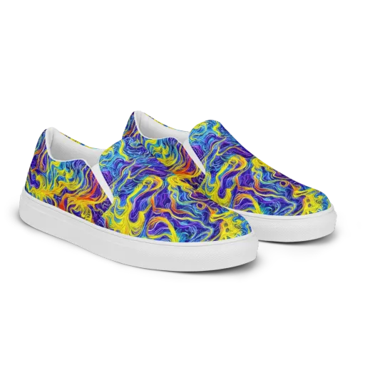 Saffron Storm on a Men's Slip-On Canvas Shoes