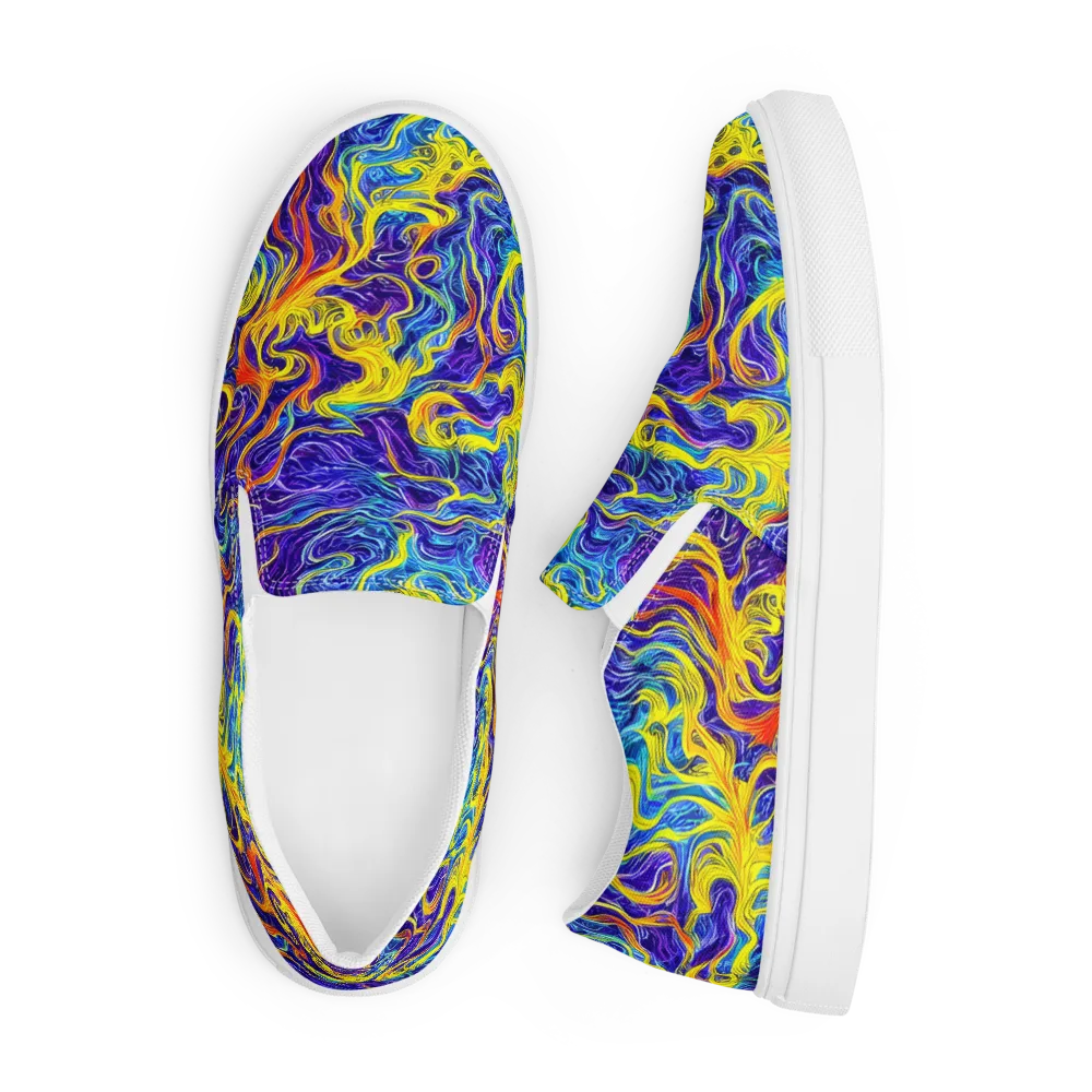 Saffron Storm on Men's Slip-On Canvas Shoes — Front