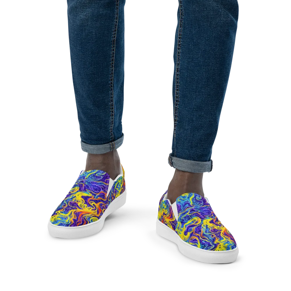 Saffron Storm on Men's Slip-On Canvas Shoes — Front