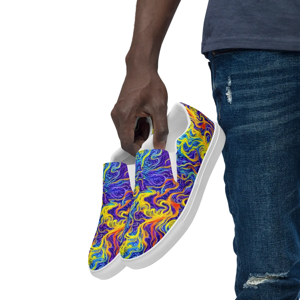 Saffron Storm on Men's Slip-On Canvas Shoes — Left Front
