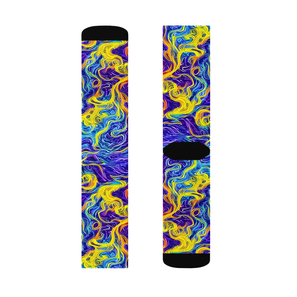 Saffron Storm on Socks — Left Sock