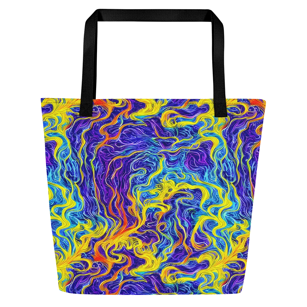 Saffron Storm on Large Tote Bag W/ Pocket — Front