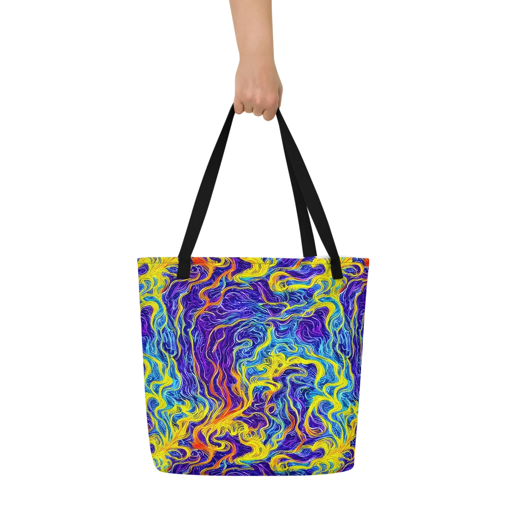 Saffron Storm on Large Tote Bag W/ Pocket — Front