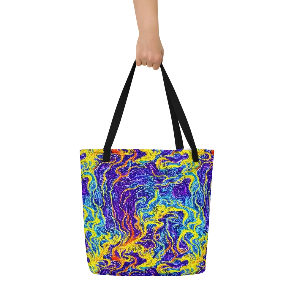 Saffron Storm on Large Tote Bag W/ Pocket — Front