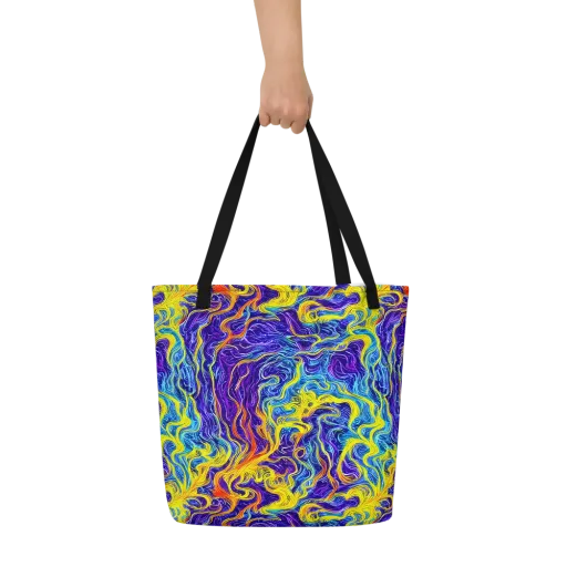 Saffron Storm on a Large Tote Bag W/ Pocket
