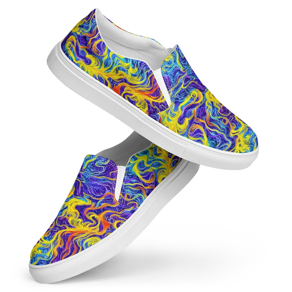 Saffron Storm on Women's Slip-On Canvas Shoes — Front