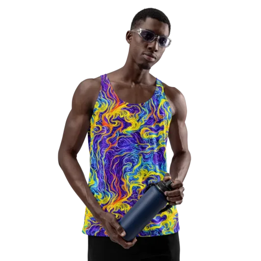Saffron Storm on a Men's Tank Top