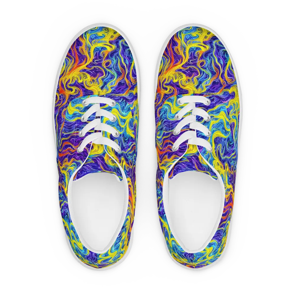 Saffron Storm on Men's Lace-Up Canvas Shoes — Front