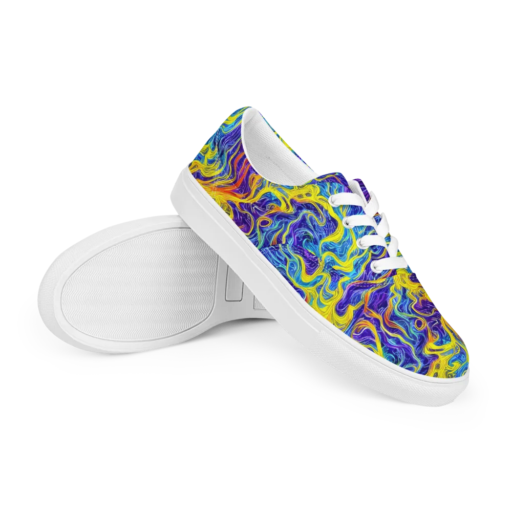 Saffron Storm on Men's Lace-Up Canvas Shoes — Right Front