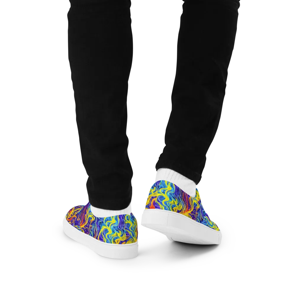 Saffron Storm on Men's Lace-Up Canvas Shoes — Back