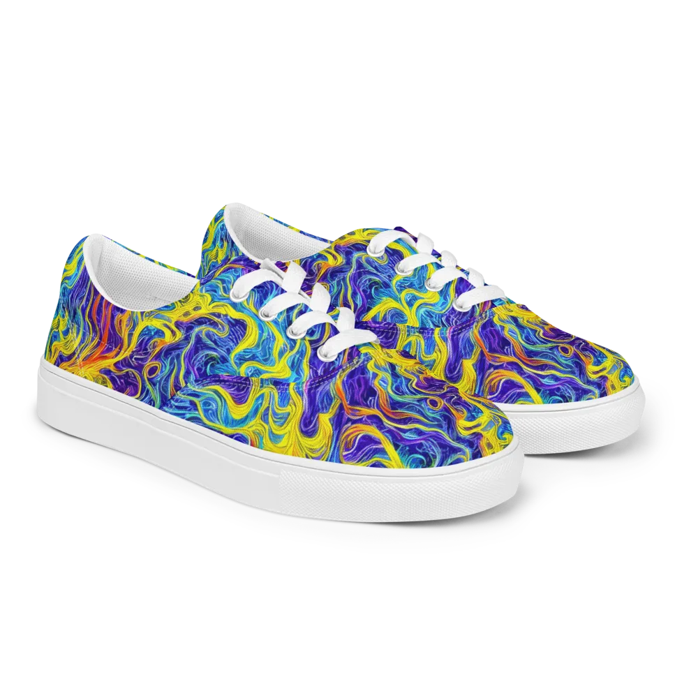 Saffron Storm on Men's Lace-Up Canvas Shoes — Right Front
