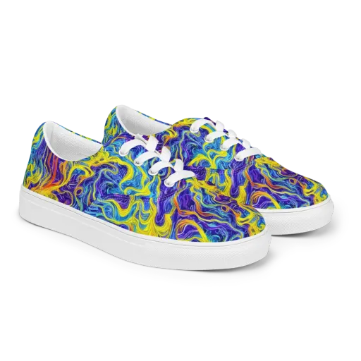 Saffron Storm on a Men's Lace-Up Canvas Shoes