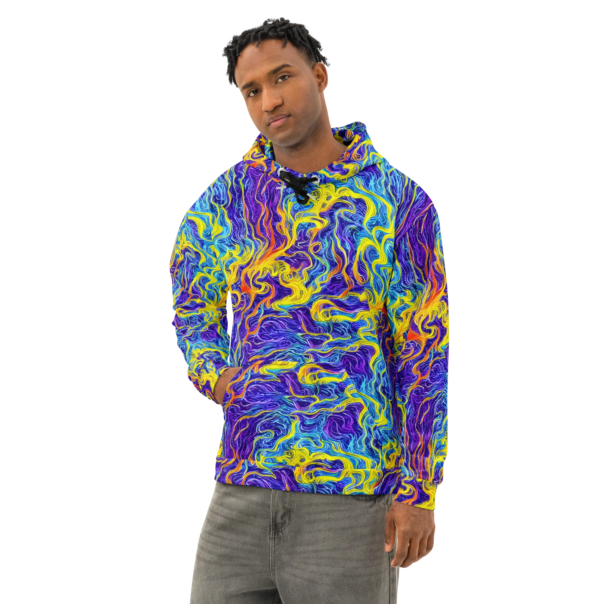 Saffron Storm on Cotton Hoodie — Left Front