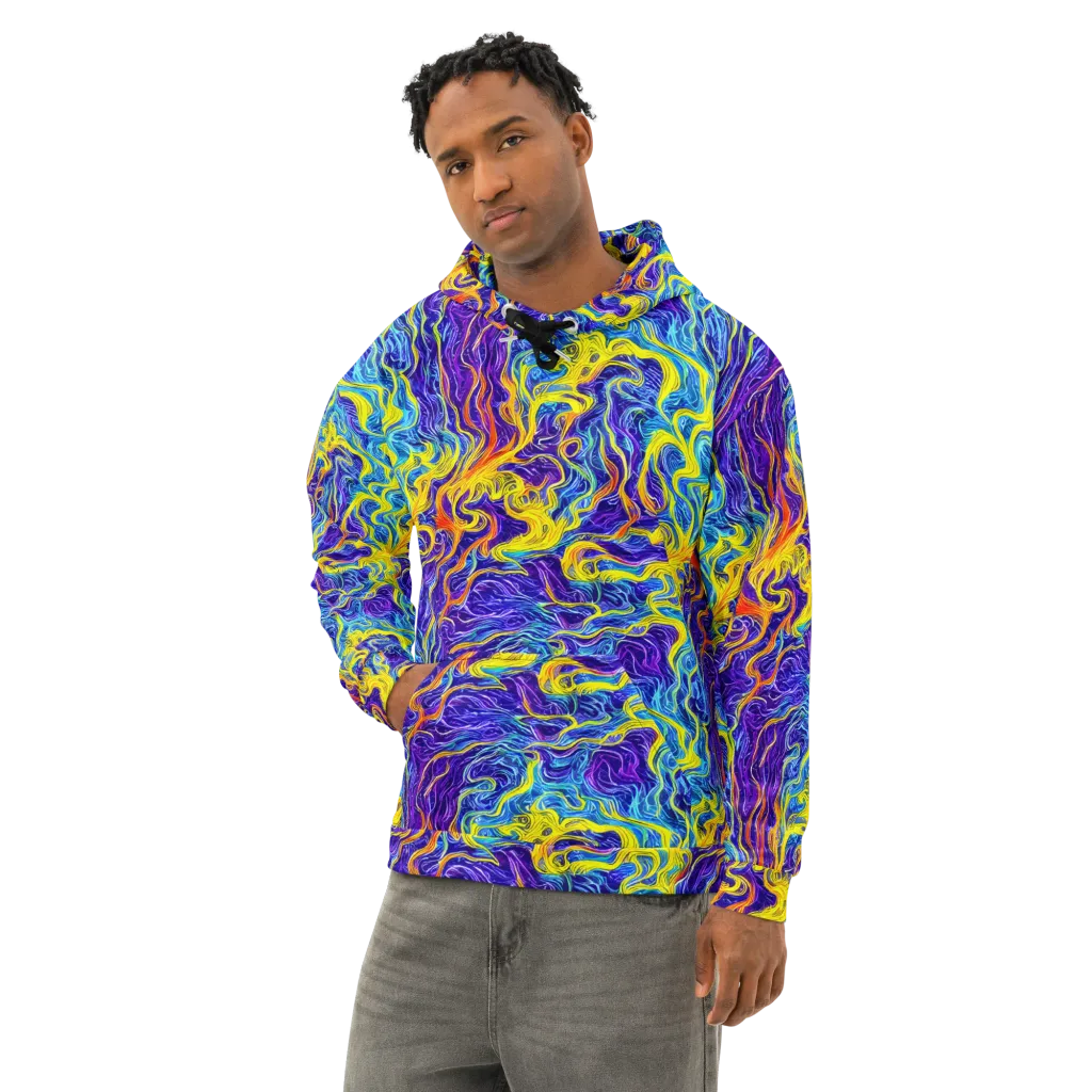 Saffron Storm on Cotton Hoodie — Left Front