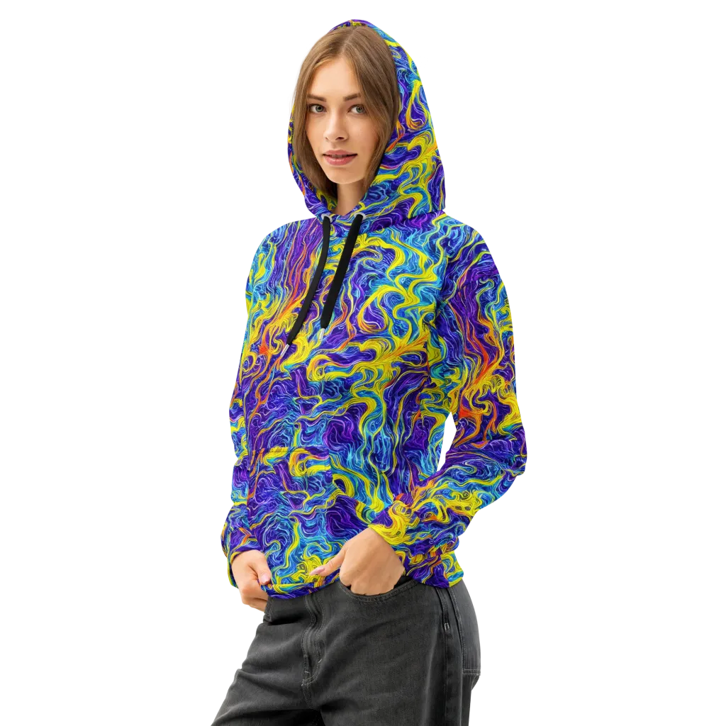 Saffron Storm on Cotton Hoodie — Left Front