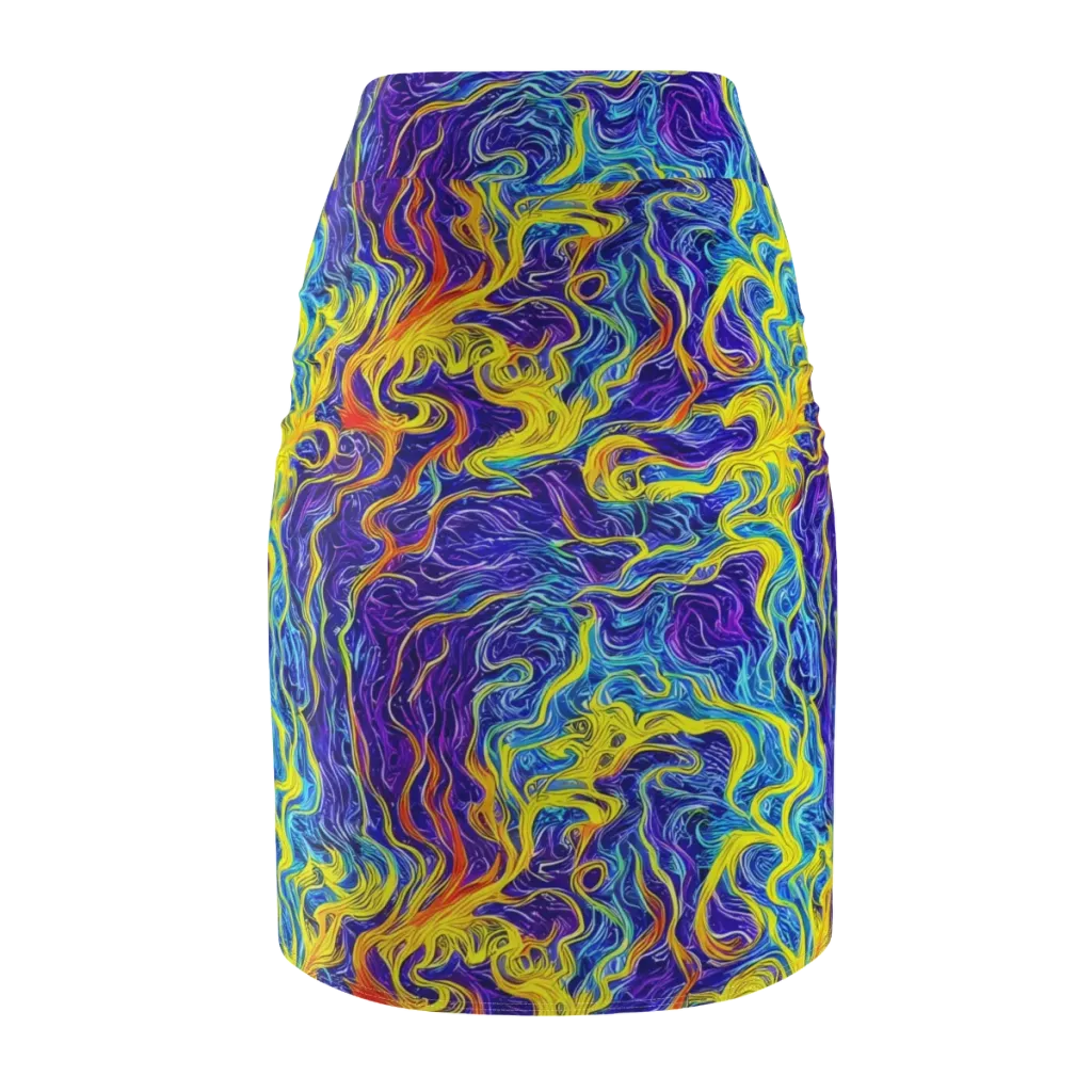 Saffron Storm on Pencil Skirt — Back