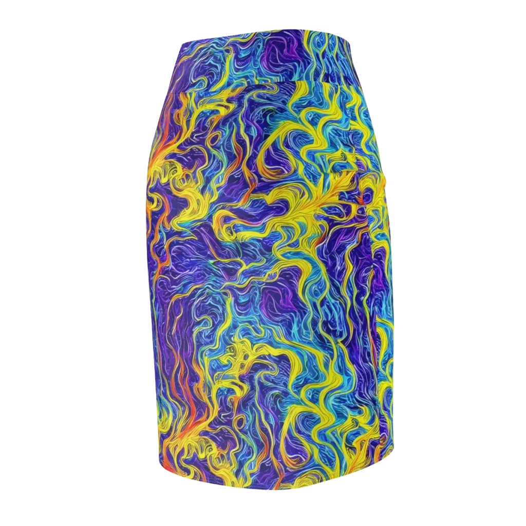 Saffron Storm on Pencil Skirt — Back Side