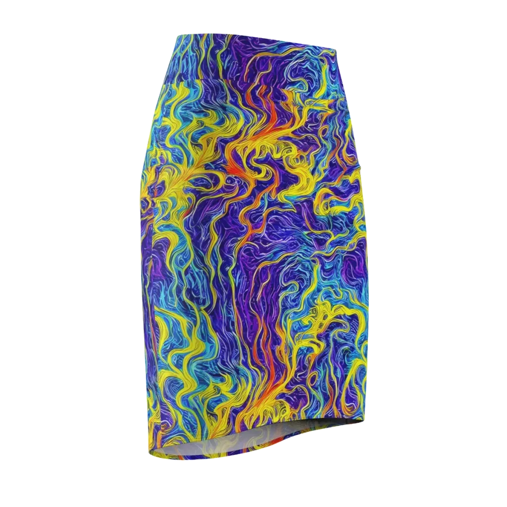 Saffron Storm on Pencil Skirt — Front Side