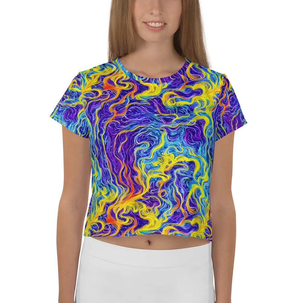 Saffron Storm on Crop Tee — Front